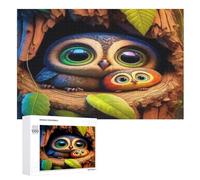 Owl Puzzles 1000 Pieces Wooden Jigsaw Puzzle for Adults Brain Exercise Challenge Game Gift for Kids Children Jigsaws （75×50cm）