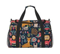 Owl Rabbit Bird Fox Print Duffel Bag for Travel Weekender Overnight Carry On Bag Women Men Gym Luggage Bag Carry on