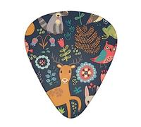 Owl Rabbit Bird Fox Printed Guitar Picks,12 Pack Personalized Guitar Picks For Bass Acoustic Guitar Electric Guitar Includes 0.46mm/0.71mm/ 0.96mm