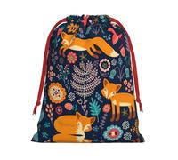 Owl Rabbit Birds Fox Christmas Drawstring Gift Bags Large Size Xmas Goody Wrapping Bags Valentine Favors Party
