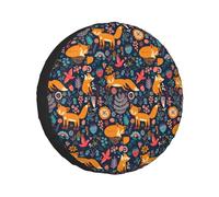 Owl Rabbit Birds Fox Christmas Tire Cover Universal Fit For Trailer,Rv,Car,Truck,Suv,Jeep,Waterproof Dustproof