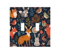 Owl Rabbit Birds Fox Durable and Stylish Wall Plate - Full-Surface Print, Pc Material, Heat & Fade Resistant, Easy to Install