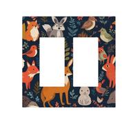 Owl Rabbit Birds Fox Durable and Stylish Wall Plate - Full-Surface Print, Pc Material, Heat & Fade Resistant, Easy to Install