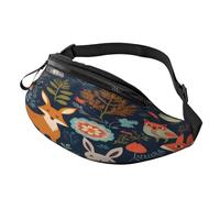 Owl Rabbit Birds Fox Fanny Pack Waist Bag for Men Women Bum Bag with Headphone Jack and Adjustable Belt for Biking Running Jogging Traveling Outdoors Workout Cycling Fitness Hiking