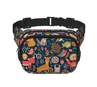 Owl Rabbit Birds Fox Print Bag Waist Fanny Pack - Keeper Large Fashion Bumbag for Women Men,Adjustable Waist Bag Running Walking Outdoor