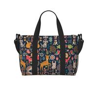 Owl Rabbit Birds Fox Print Gym Bag for Women, Weekender Overnight Bag,Personal Item Bag, Shoulder Bag for Women Men,One Size