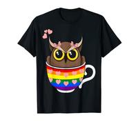 Owl Rainbow Cup LGBT-Q Ally Gay Pride Equality Human Rights T-Shirt