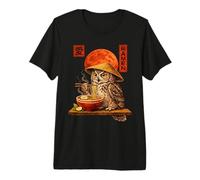 Owl Ramen Japanese Art Bird Funny Anime Graphic Tee Kawaii Premium T-Shirt