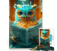 Owl Reading Newspaper Animal 1000 Adult Pieces Jigsaw Puzzle Mind Challenge Toy Together Fun Quality Cut (50x75cm)