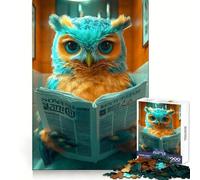 Owl Reading Newspaper Animal 1000 Pieces Jigsaw Puzzles for Adults Smart Toy Home Activity Accurate Cut Wall Art Decor (38x52cm)