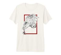 Owl Red Frame Tattoo Aesthetic Dotwork Premium T-Shirt