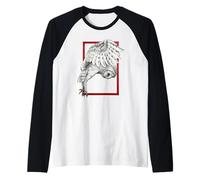 Owl Red Frame Tattoo Aesthetic Dotwork Raglan Baseball Tee