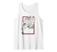 Owl Red Frame Tattoo Aesthetic Dotwork Tank Top
