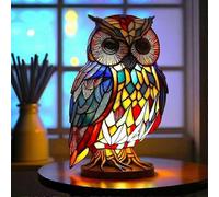 （owl） Retro stained glass animal table lamp