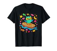 Owl Riding Peanut Wave Surreal Fun T-Shirt