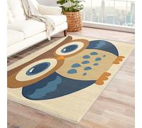 Owl Rug Kids - Cartoon Owl Rug, Cute Forest Animal Rugs for Living Room Bedroom, Washable Non Slip Soft Small Carpet, Patterned Area Rugs & Home Decor 50x80 cm