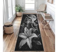 Owl Runner Rug 65 x 240 cm Long Washable, Lily Flower Butterfly Moon Runner Rug for Hallway Non Slip Carpet, Kitchen Entryway Hall Bedroom Decor, Soft Low Pile mY&j250