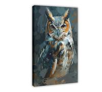 Owl' S Dreamland Scene Canvas Poster Wall Art Decor Print Picture Paintings for Living Room Bedroom Decoration Frame-style 12x18inch(30x45cm)
