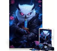 Owl Samurai Animal Jigsaw Puzzles1000 Pieces Mind Skill Toy Soothing Play Precision Cut Art Collection Piece (50x75cm)