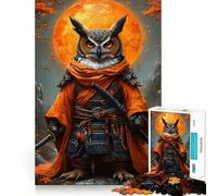 Owl Samurai Warrior with Swords Jigsaw Puzzles for Teenagers 1000 Pieces Intellect Toy Indoor Fun Quality Cut Creative Gift (38x52cm)