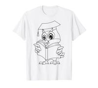 Owl School Coloring Book and Paint it Yourself Value Graphic T-Shirt, Men, White, M