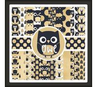 Owl Scrapbook Paper: Black and Gold Woodland Bird Pattern Craft Paper Pad For Scrapbooking, Mixed Media, Junk Journals & Paper Crafts; 8.5 x 8.5"