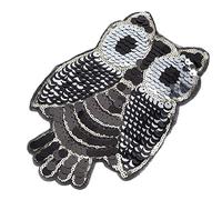 Owl Sew on Patch, Large Cute Sequins Owls Patterns Embroidered Sewing Patches Embroidered Appliques Patches Animal Sew Appliques for Crafting Clothing Dress Applique Supplies