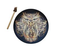 Owl Shaman Drum - 25 x 25 cm Handmade Frame Drum Shamanic | Life Sound Healing Tool, Spiritual Music, Gift of God's Voice for Music Lovers, Handmade by Experienced M
