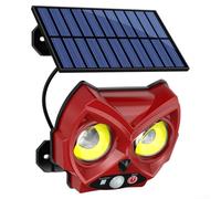 Owl-Shaped Solar-Powered Outdoor Wall Light with Automatic Dusk-to-Dawn Sensor, Weatherproof ABS Garden Decoration Lamp for Landscaping and Yard Lighting(B)