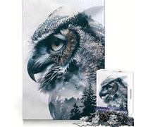 Owl Silent Watcher Jigsaw Puzzles 1000 Piece for Teenagers Reason Skill Toy Serene Time Exact Cut Amazing Present (38x26cm)