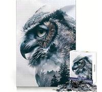 Owl Silent Watcher Jigsaw Puzzles for Adults1000 Pieces Strengthen Memory Home Pastime Clean Edge Elegant Gift (50x75cm)