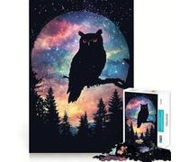 Owl Silhouette Moon Hard Jigsaw Puzzle for Adults 1000 Pieces Boost Memory Soothing Play Premium Cut Perfect Present (38x52cm)