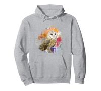 Owl Silhuette Nightbird Watercolor Style Pullover Hoodie