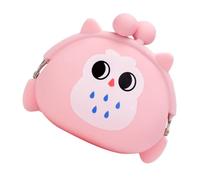 Owl Silicone Coin Purse Pink for Cards and Coins Mini Wallet | Kawaii Cartoon Shape, Silicone Gel Finish, Stores Id Card and Small Items, Vivid Candy Color