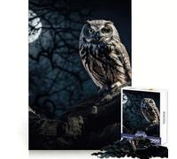 Owl Sits on An Old Tree 1000 Piece Jigsaws for Adults Puzzle Enhance Recall Together Fun Exact Edge Seasonal Gift (38x52cm)