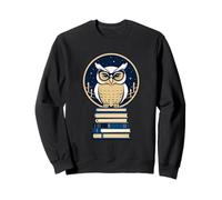 Owl Sitting on Books Animal Design Sweatshirt