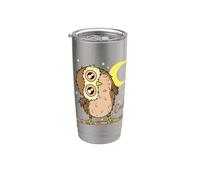 Owl Sleeping Type Night Active Moon with Stars Stainless Steel Insulated Tumbler