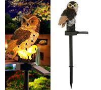 Owl Solar Lights Outdoor Garden LED Owl Shape LED Waterproof Solar Powered Garden Landscape Light for Patio, Yard, Party Decoration (Brown)
