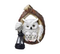 Owl Solar Lights Outdoor Garden, Solar Powered LED Light, 18.5x25x8cm, Waterproof Resin Owl Statue, Outdoor Animal Figurine Decor, Automatic On Off Sensor, for Garden Lawn