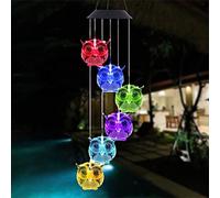 Owl Solar Wind Chime Light Waterproof Color Changing Outdoor Solar Garden Decorative Lights Gardening Gifts for Mother Day Women Birthday Yard Garden Decoration (Black cover)