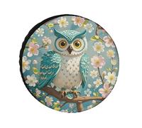 Owl Spring Flowers Universal Heavy Duty Oxford Fabric Tire Cover Waterproof Wheel Protector for SUV Truck RV Dust Snow Sun Protection 34 Inch