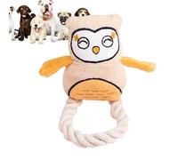 Owl Squeaky Dog Toy, Owl Dog Chew Toy | Interactive Stuffed Dog Toy - Robust Rope Plush Toy, Brain Stimulating Toy for Chewing and Fetch, Interak