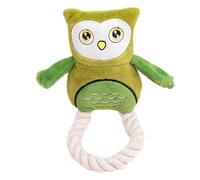Owl Squeaky Dog Toy, Owl Dog Chew Toy, Interactive Toy Made of Soft Plush with Squeaky Pet, Robust Rope Plush Toy, Brain Stimulating Toy for Chewing