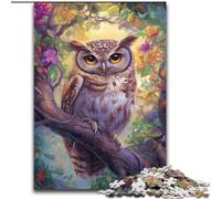 Owl Standing on A Tree Jigsaw Puzzles for Adults 1000 Piece, Educational Stress Relief Toy for Is Ideal As A Gift for The Whole Family (26x38cm)