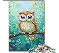Owl Standing on A Tree Jigsaws Puzzles 1000 Pieces for Teenagers Gifts, Classic Educational Games Beautiful Decoration (50x75cm)