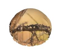 Owl Standing On The Tree Shower Caps For Women, Elastic And Reusable Bath Caps, Double Waterproof Layers Shower Cap, Bathing Shower Caps