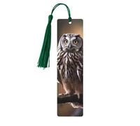 Owl Standing On The Tree Wood Bookmarks 5 Pcs with Tassels,Pendant Unique Handmade Craft DIY Wooden Bookmarks Cute Wood Hanging Tags Ornaments for Book Lovers Birthday Teachers Gift