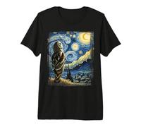 Owl Star Gazer - Artistic Van Gogh Style Starry Night Owl Premium T-Shirt