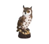 Owl Statue - Owl Garden Decor - Realistic Animal Scare Action with Serious Expression Balcony Patio Porch Roof Pond Yard Lawn Fireplace Mantel Pool Use