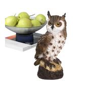 Owl Statue - Realistic Outdoor Decoration with Serious Expression Animal Scary Figurine for Balcony, Patio, and Yard, Weather Resistant Details | Garden Canopy, Pond, Lawn